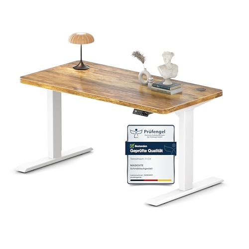 MAIDeSITe Höhenverstellbarer Schreibtisch (120x60cm), Höhenverstellbar Stehtisch Elektrisch, Energieeffizient‌ Flüsterleiser Dualmotor Traglast 160kg Mit Kollisionsschutz Funktion - S2 Pro 1