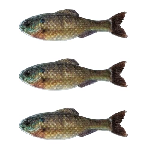 6th Sense Panorama Soft Plastic Bass and Crappie Fishing Lure - Lifelike Body & Realistic Paint - Versatile Rigging Options - Multiple Sizes and Pack Counts (Live Bluegill)