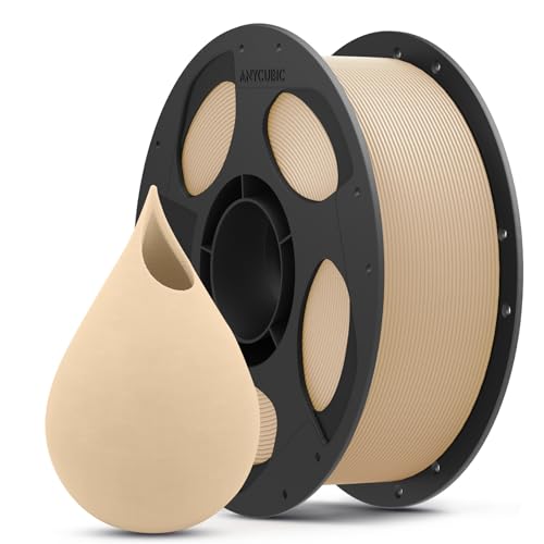 ANYCUBIC Filament PLA de 1,75 mm pour Imprimante 3D, Précision Dimensionnelle +/- 0.02mm, Enroulement Soigné Bobine de 1KG Filament, Beige Beige 1kg