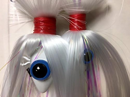 Blue Water Candy - Rock Fish Candy 8 oz & 4 oz Mojo Lure Loaded with 9-Inch Swimbait Shad Bodies Tandem Parachute Rigged & Ready (White)