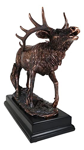 Estatua de Alce Emperador de Resina 14 in con Base Negra miniatura 4