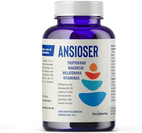 Ansioser - Triptófano con Magnesio 60 comp. - Con Melatonina, Esp...