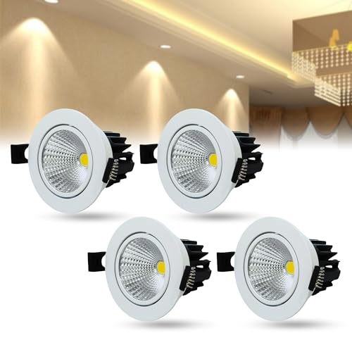 Image of D'Mak Moveble LED COB Light | Recessed LED Ceiling Light for Indoor Lighting | Warm White Color | Aluminium Body (4, 7 Watt)