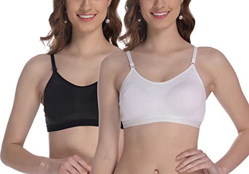 Image of FIMS - Fashion is my style Women Cotton Sports Bra for Gym, Yoga, Running Bra for Girls, Racer Back, Full Coverage, Multicolor, Cup B, See Main Image to Check How Many Bra You Will Get
