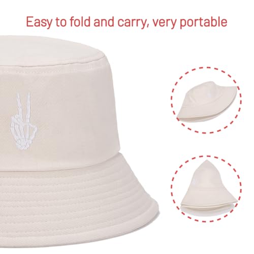 Image of Cotton Bucket Hat for Women Men Summer Travel Sun Beach Bucket Cap, Unisex Outdoor Fisherman Hat