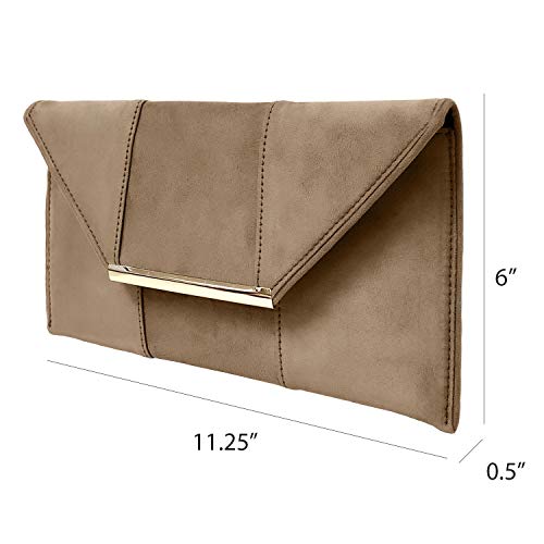 Image of JNB Faux Microsuede Envelope Clutch