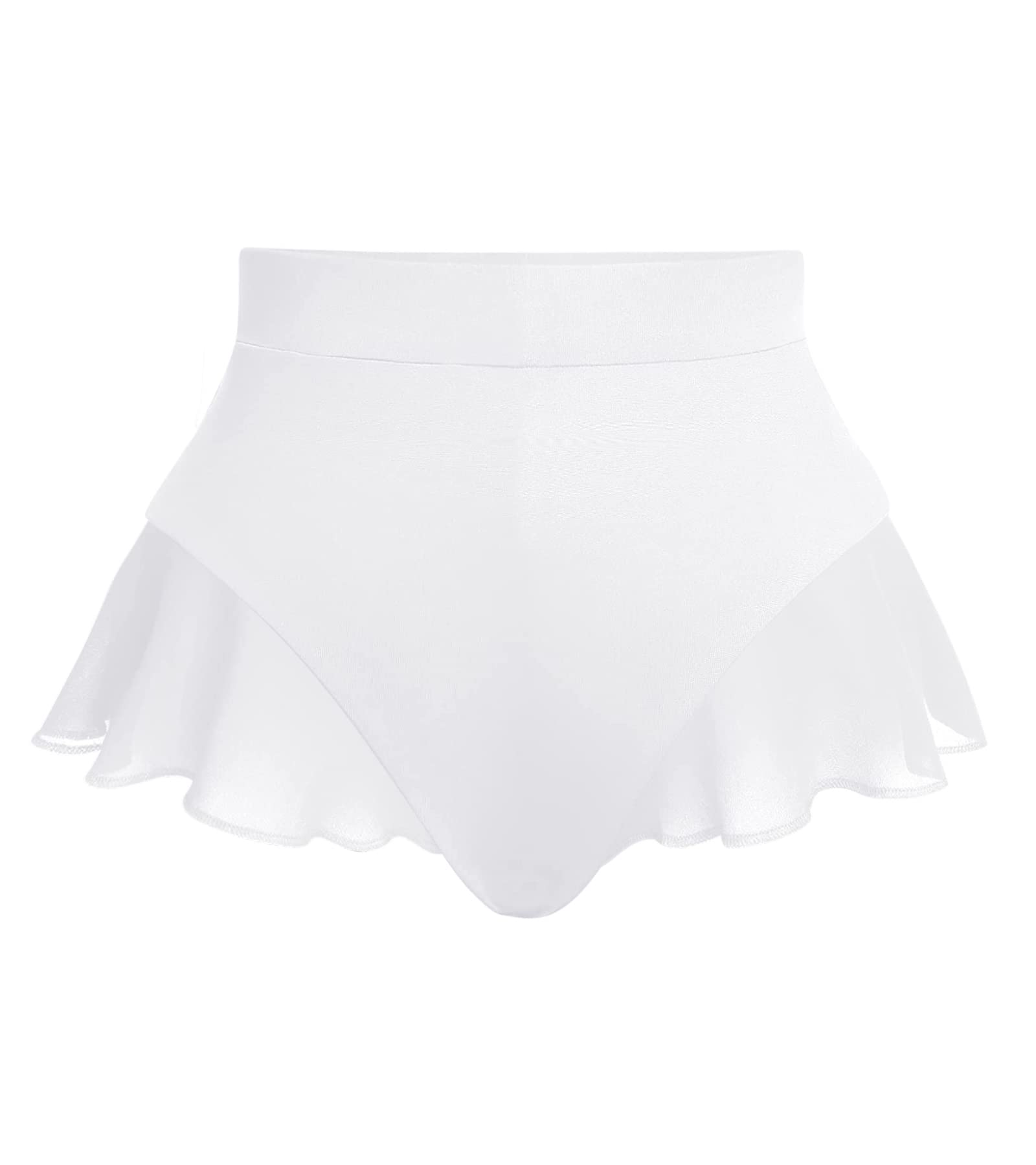 Rave Bottoms for Women - Festival Cute High Waisted Bikini Shorts Sheer Mesh Ruffle Dance Skirt Club Mini Hot Pants