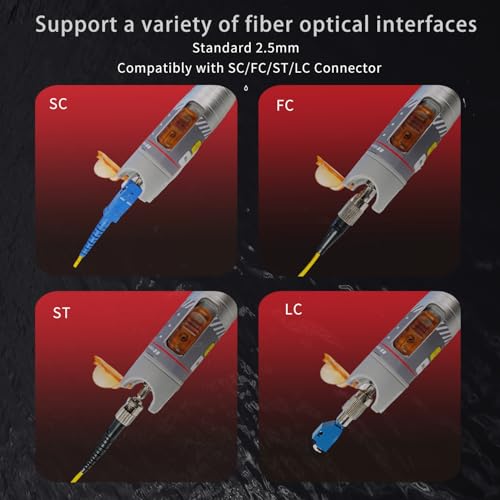 fiber visual fault locator 50km with fclc adapter kit vfl include single mode 9125um fc male to lc female connector red light pen for catv telecommunications engineering maintenance
