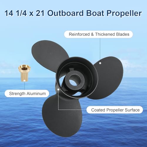 Image of 48-832832A45 Outboard Boat Propeller 14 1 /4 x 21 Pitch | Replacement For Mercury Engines 135-300HP, 15 Spline Tooth, RH 14.25 X 21P