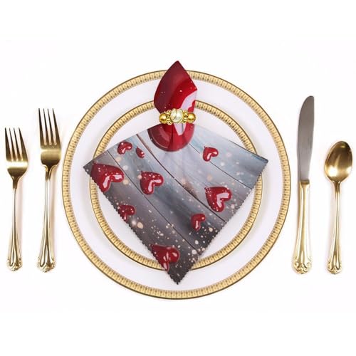 Serviettes de table en cœur absorbantes pour éliminer le jetable lors des fêtes - 4