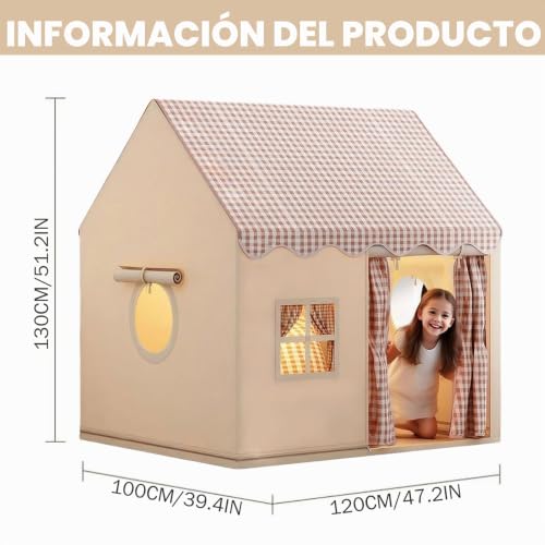 Tienda de campaña para niños transpirable con puerta y estructura estable 3