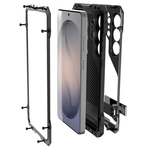 Coque Samsung S26 Ultra antichoc en silicone et métal avec dos en verre noir