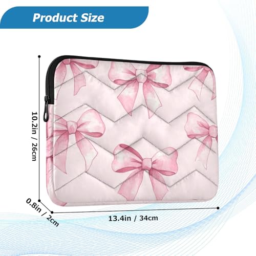 Funda para portátil 13-14 pulgadas rosa con lazos miniatura 3