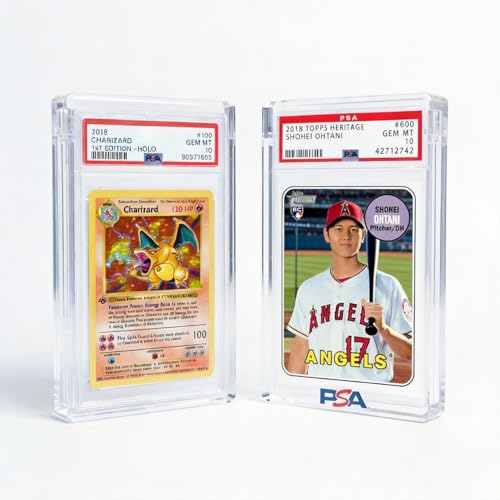 Image of PSA Slab Display Case - 1inch Thick Acrylic Graded Card Display Case with Magnetic Lid, Clear Slab Protector Compatible with PSA & CGC, Card Slab Case for Graded Cards
