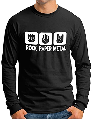 T-shirt manches longues homme Pierre Papier Ciseaux Metalhand noir L