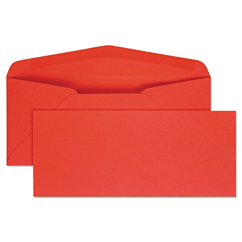Quality Park Colored Envelope, Traditional, #10, Red, 25 per Pack
