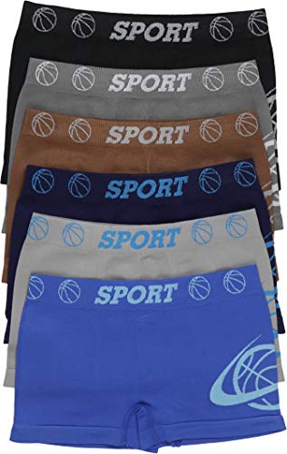 Tobeinstyle Boy’s Pack Of 6 Seamless Moisture Wicking Microfiber Boxer Briefs - Basketball - Small #TOP7