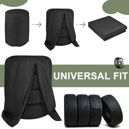 YANINEE Universale Reifenabdeckung, Reifenschutzhülle, Große Reifentasche Wasserdicht für 4reifen, 75 * 115cm (Schwarz)