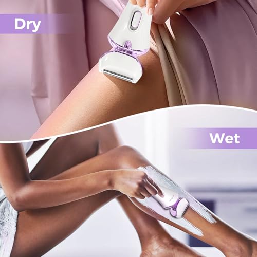 Image of Electric Body Shaver Trimmer for Women - BEAUTYCARE Cordless Razor for Women Portable Lady Shaver for Legs, Arm, Underarms, Bikini, USB Rechargeable, Wet & Dry Waterproof Bikini Trimmer for Woman, Purple