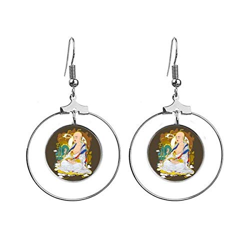 Boucles d'oreilles bouddhistes dix-huit arhats suspendues bijou ethnique zen