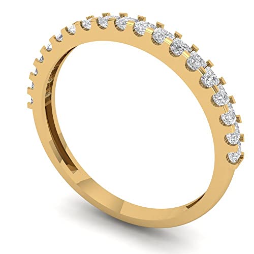 0.29 Carat Princess Cut Zircon 14k White Gold Stackable Designer Art Deco Everlasting Danity Statement Ring Band2