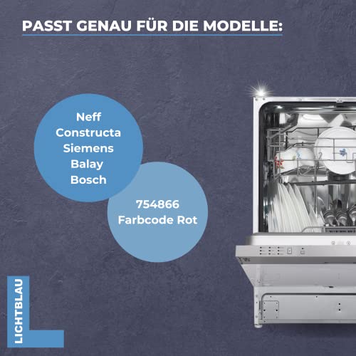 LICHTBLAU Türscharnierfedern 130mm x 20mm + Seilzüge 315mm Geschirrspüler Ersatzteile für Bosch Siemens Neff Constructa Balay Türfeder Set 00754866 754866 Rot Spülmaschine