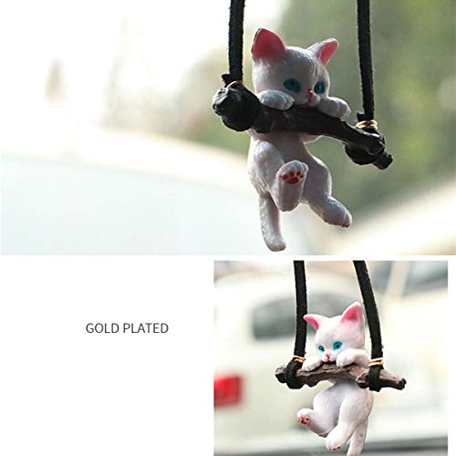 Liqi Car Ornaments Creative Cute Branch Cat Rearview Mirror Pendant Car Simple Decoration Car Interior Accessories Car Hanging Supplies #TOP5