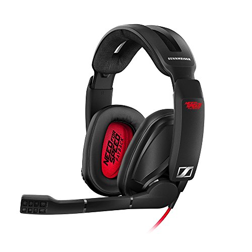 Microauricular para Gaming - Sennheiser GSP 303 Need for Speed Payback Edition -, Color Negro y Rojo