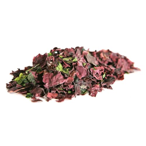 Meeresalgen-Mix Bio Algen-Flocken Getrocknet Atlantik - Dulse Ulva Meersalat Nori (Roh Vegan) Seetang Mischung Umami-Würze für Salat, Dashi, Salzersatz - Organic Raw Dried Seaweed Flakes I PureRaw 25g