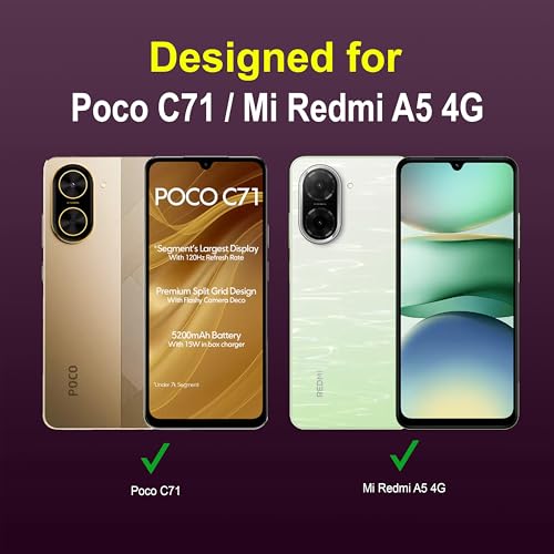 Image of Zapcase Back Case Cover for Poco C71 | Compatible for Poco C71 Back Cover | Liquid Silicon Magic Case with Camera Protection | Lavender