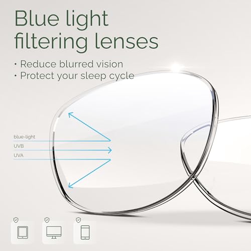 Image of MIGSIR Blue Light Blocking Glasses for Computer Gaming, Fashion Fake Helps Reduce Screen Fatigue Eyeglasses for Women Men