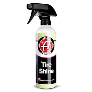 Adam’s Polishes Tire Shine 16oz – Easy to Use Spray Tire Dressing W/ SiO2 for Glossy Wet Tire Look w/No Sling | Works on Rubber, Vinyl & Plastic | USA Made