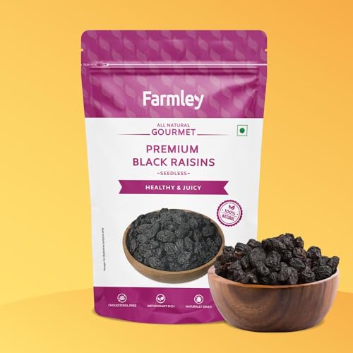 Image of Farmley Raisins Seedless I 200g,I Kishmish, Dry Fruits Source Of Potassium + Farmley Black Raisins Seedless I 200 gram I Kishmish, Dry Fruits Source Of Potassium,