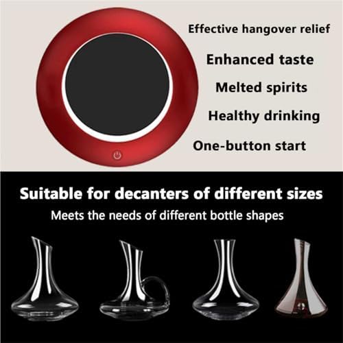 Carafe à vin électrique avec aérateur rotatif et lumière LED, capacité de 750 ml, couvercle amovible et lavable