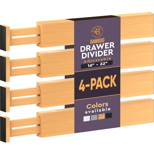 4 Pack Drawer Dividers Bamboo 2.6