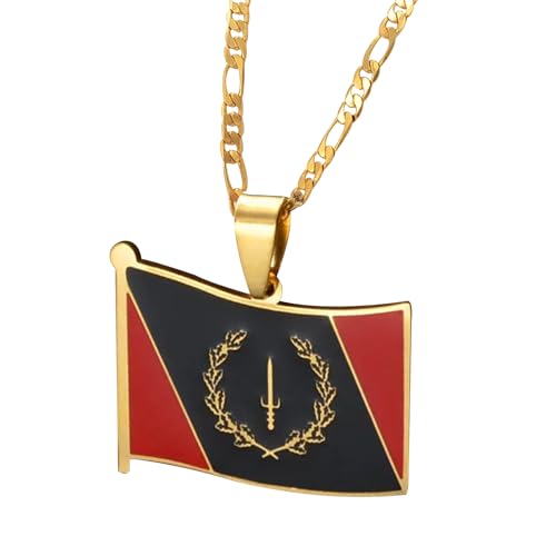 African American Flag Pendant Necklaces for Women Men - Black American Heritage Flag Necklace - African America Jewelrys (Gold 3 (for men), 23.6 Inches)