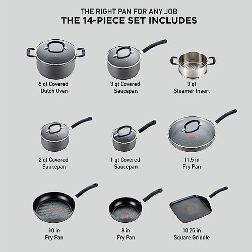 T-Fal 32406055612 Ultimate Hard Anodized Nonstick Cookware Set 14 Piece thumb #1