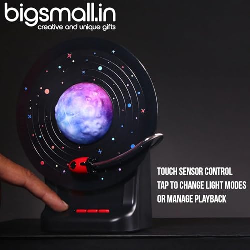 Image of Bigsmall Orbit Glow Bluetooth Speaker Night Lamp | Rotating Rocket Planet Light | Touch Sensor | Color-Changing LED | TF Card | Type-C Rechargeable
