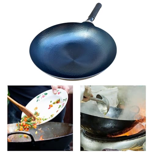Wok de hierro sin recubrimiento para cocina miniatura 4