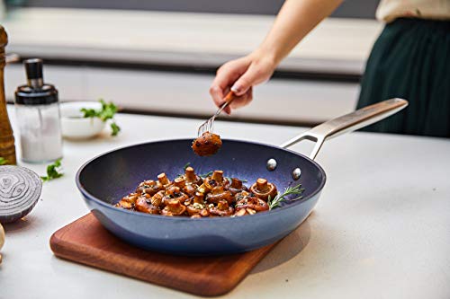 Frying Pan, MSMK 10\" Nonstick Skillet, Titanium and Diamond Coating From USA Fry Pan, Heat Evenly Induction Cooking Pans with Stay-Cool Handle, Professional Omlette Pan, Oven Safe Cookware, Blue