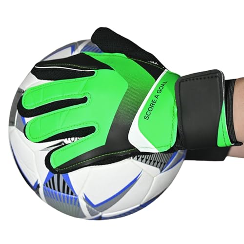 Cemaystic ゴールキーパーグローブ 大人用ラテックス製 ? 強力グリップで通気性メッシュ構造、サッカー練習用ミトン (9,蛍光緑)