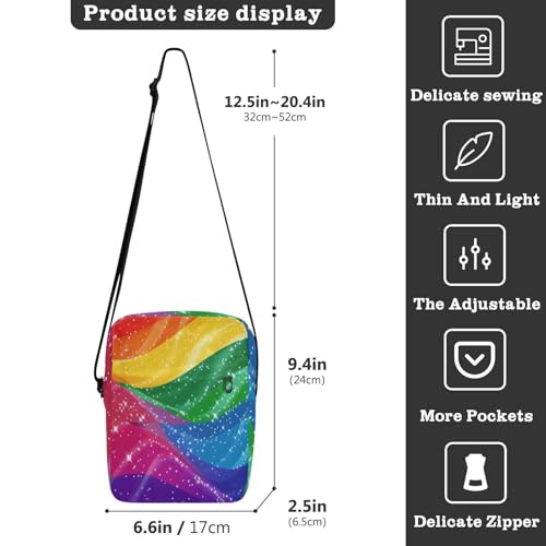 messenger bag for men cross body bag men Womens Purse Cross Body Adjustable Strap for Shopping Shopping- Pride Month A Rainbow Stripe3