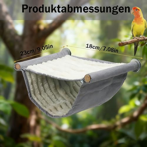 Qnvyw Vogel Hängematte Etagenbett, Wellensittich Zubehör, Winter Warm Vogelnest Haus, Grau, Für Papageien Und Kleine Vögel, Gemütlicher Schlafplatz Und Spielbereich