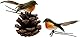 Yolococa „Vogel“ Weihnachtsbaum-Dekoration, Kunsthandwerk, künstliche Federn, Orange, Größe S
