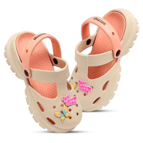 Image of DOCTOR HEALTH SUPER SOFT Stylish and Light Weight & Waterproof Anti Skid Women Clogs with Cushioned Footwear || Comfortable with Adjustable Back Strap Women Clog Everyday Wear