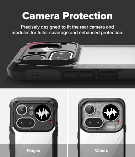 Image of Ringke Fusion-X Compatible with iPhone Series Case Back Cover Transparent Hard Back Soft Flexible TPU Bumper Scratch Resistant Shockproof Protection (Black, Nothing Phone (4a))
