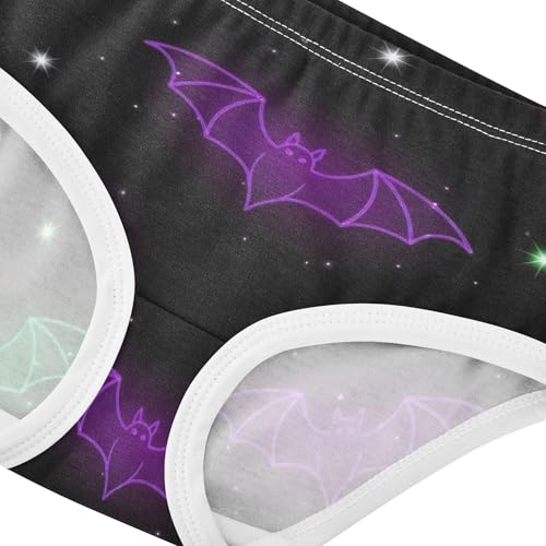 Neon Colorful Bats Black Little Girl Panties Girls Underwear Toddlers Cotton Animal Briefs Underpants 2t4