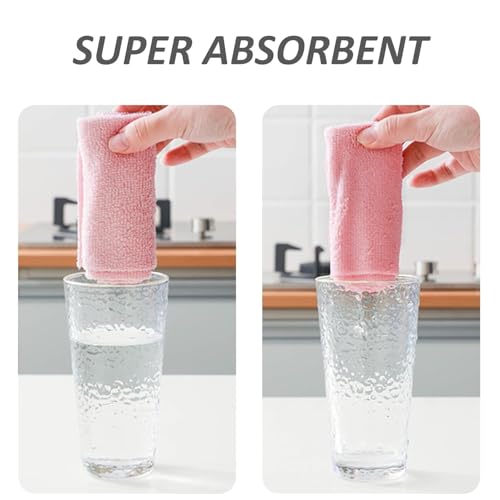 Image of AACHEN Microfiber Reusable,Towel Roll-2000 Times Washable|Soft & Highly Absorbent|Better Alternative to Dishcloth, Kitchen,Roll,Paper Towel|Wipes for Home Cleaning|20 Sheets Pink Colour, Pack of 1