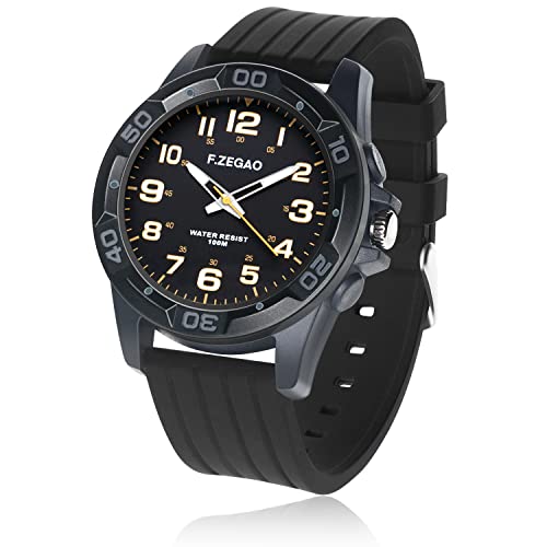 100M Waterproof Watch for Swimming, Easy Read Unisex Analog Watch, Second Hand Diver Analog Watch Men, 45mm Diameter2