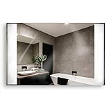 VASNER Zipris SR LED – Infrarotheizung Spiegel rahmenlos seitliches LED Licht Infrarotheizung Elektroheizung Bad geeignet Made in Germany 5 J. Garantie (500 Watt)